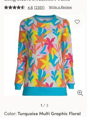 Lands’ End NEW sweatshirt tunic
